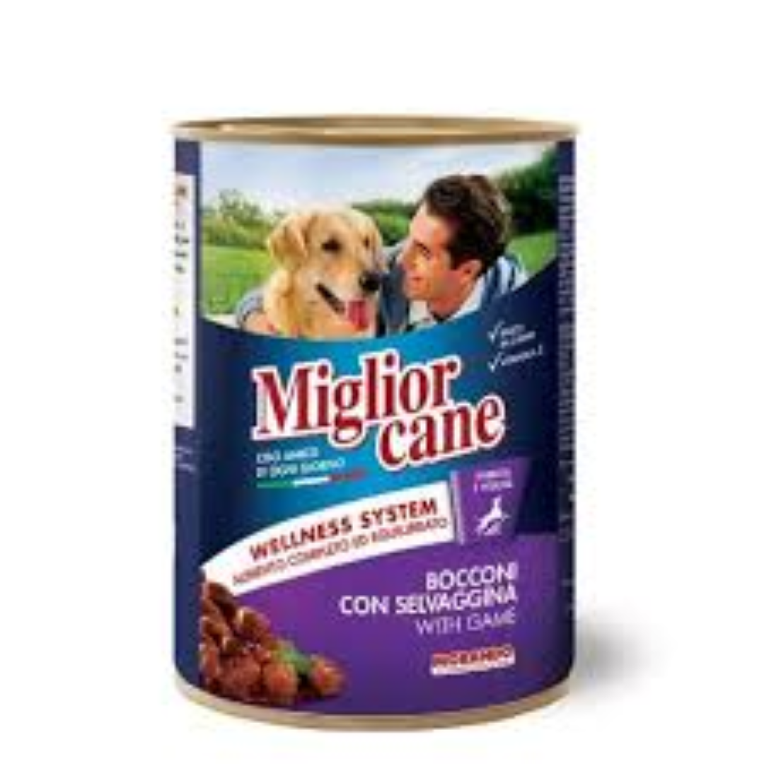 MIGLIORCANE CANNED DOG FOOD WITH GAME 405G
